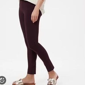 NEW Spanx Ponte Pants Ankle Length Leggings in Maroon Size L